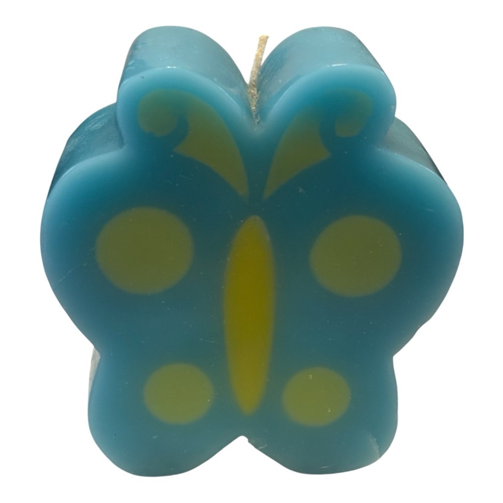 Vintage Blue Butterfly Candle from the 70’s Never burned in great condition!